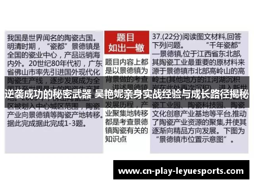 逆袭成功的秘密武器 吴艳妮亲身实战经验与成长路径揭秘